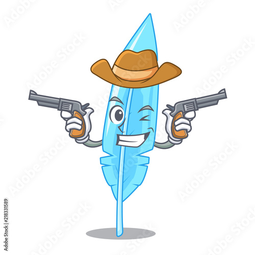 Cowboy feather character cartoon style