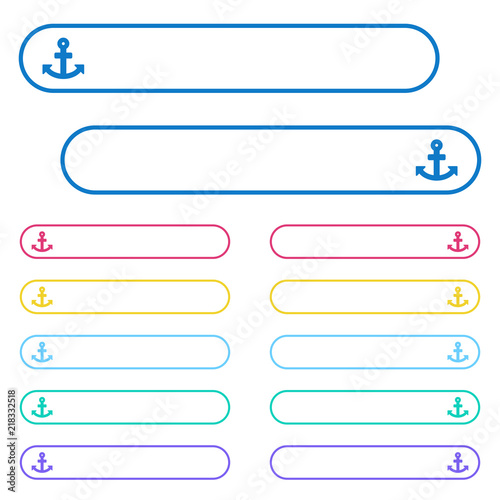 Anchor icons in rounded color menu buttons