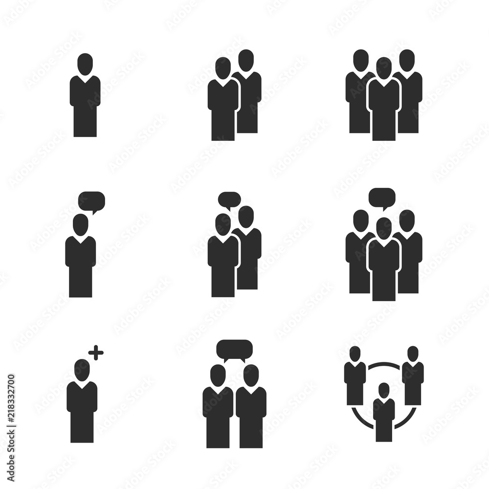 People team icon set People team icon set