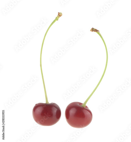 red cherry isolated on white background