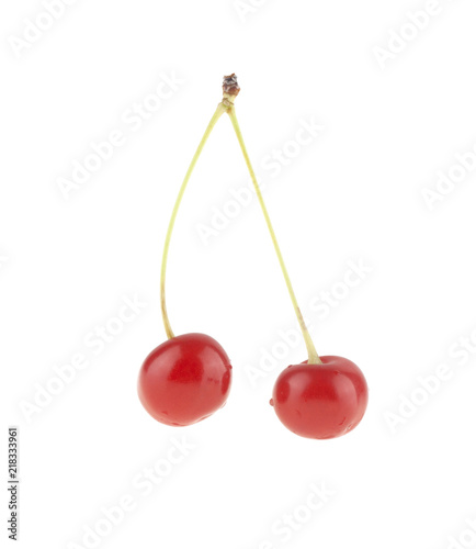 red cherry isolated on white background