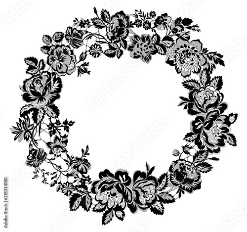 lace flowers frame decoration element