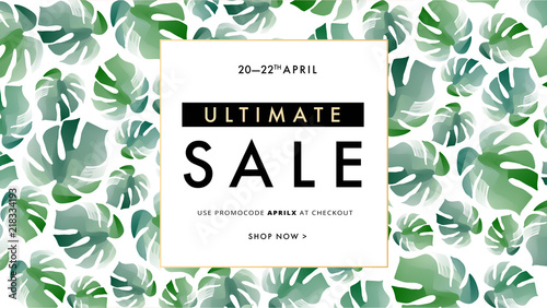 Modern promotion web banner for social media mobile apps. Elegant sale and discount promo background with abstract pattern. Email ad newsletter layout.