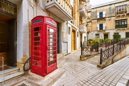 Red phone cabin in Malta