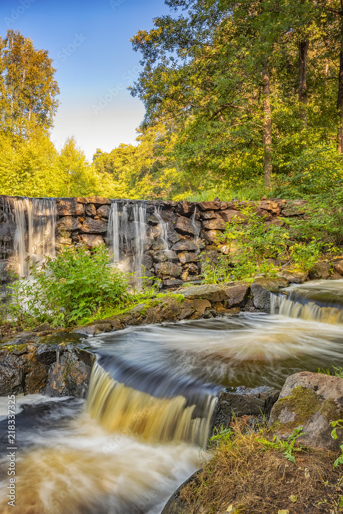 Fototapeta premium Munka Ljungby Salmon Ladder and Waterfall
