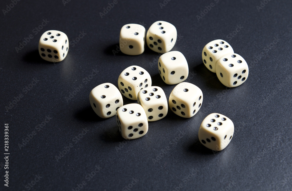 Dice for game on a black background Dice for game on a black background