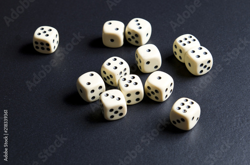 Dice for game on a black background