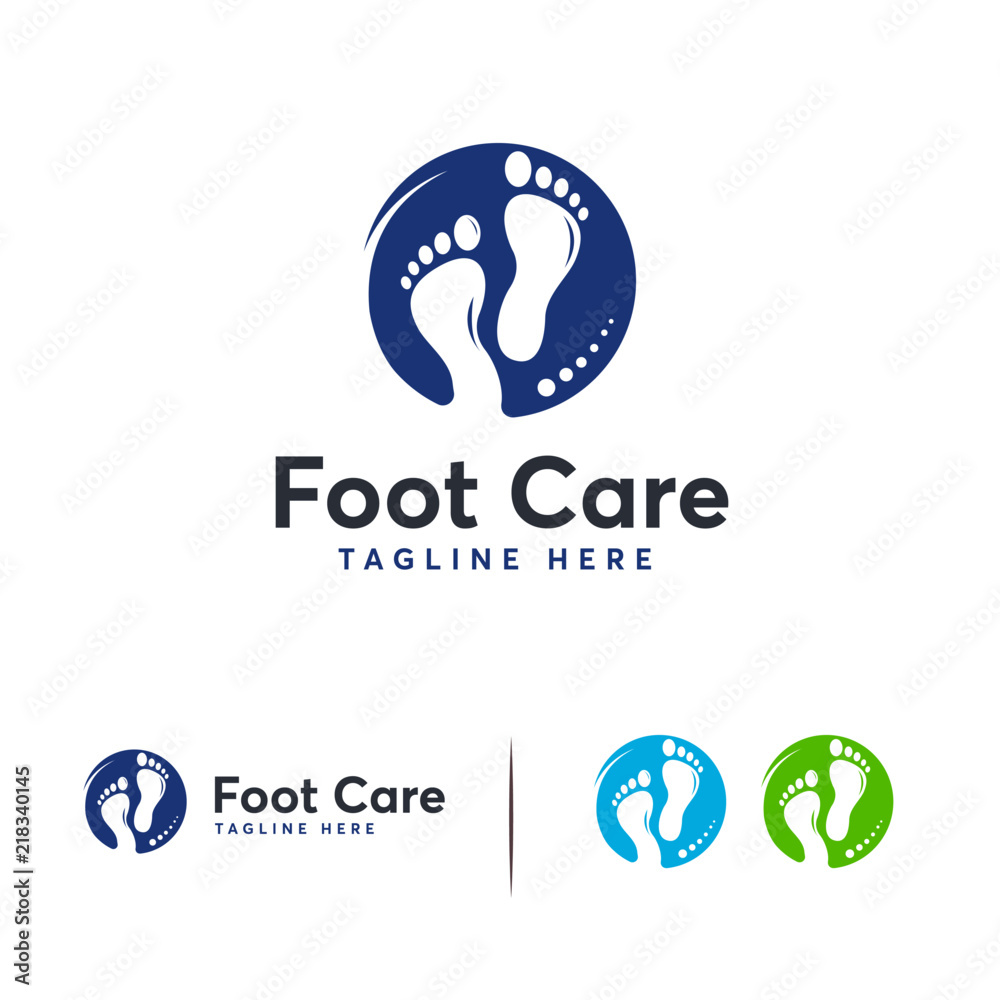 Simple Foot Care logo designs vector, Walking foot logo symbol vector