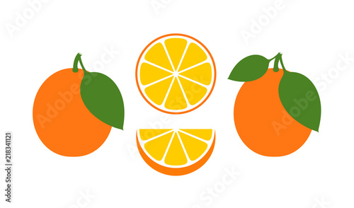 Orange set. Isolated orange on white background