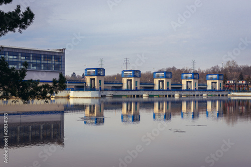 Hydropower Plant in Debe, small village in Mazovia Province of Poland