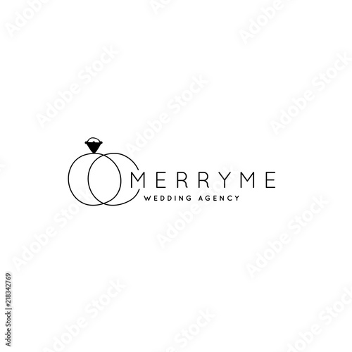 Vector hand drawn logo template in elegant and minimal style.