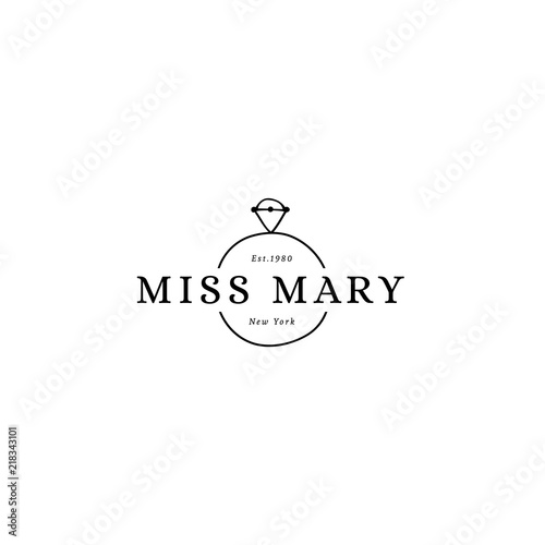 Vector hand drawn logo template in elegant and minimal style.
