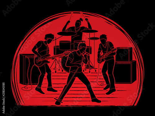 Musician playing music together, Music band graphic vector