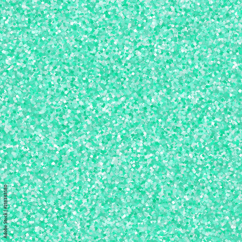 An abstract illustration of a mint color glitter background designed with multiple squares
