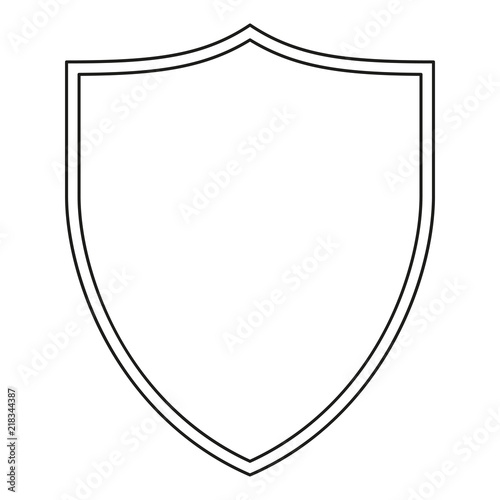 Line art black and white shield