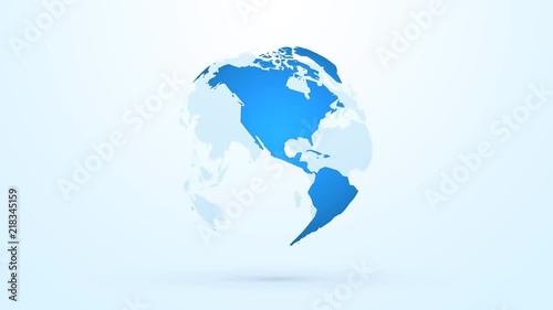 blue globe planet earth rotating endless loop
