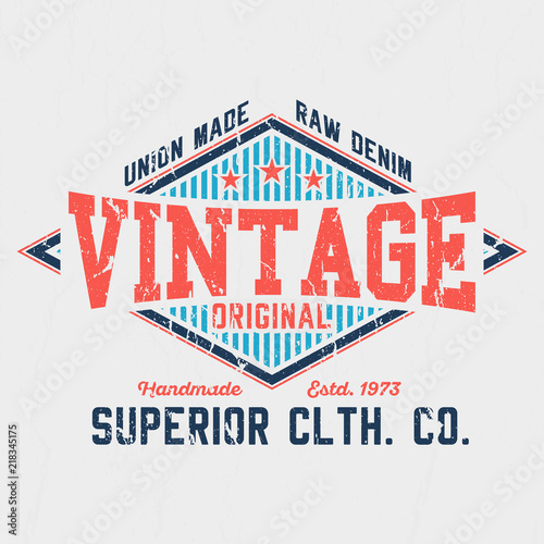 Union Made Vintage Raw Denim - Tee Design For Printing 