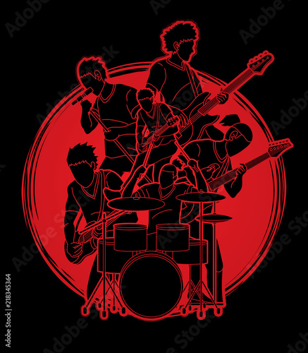 Musician playing music together, Music band graphic vector