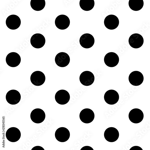 Abstract seamless pattern with dots. Modern black and white texture. Geometric background