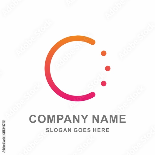 Monogram Letter C Infinity Circle Digital Link Connection Technology Computer Business Company Stock Vector Logo Design Template