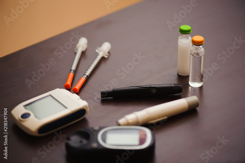 Blood sugar testing equipment.