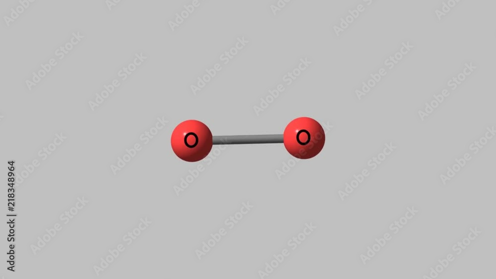 Rotating oxygen molecule