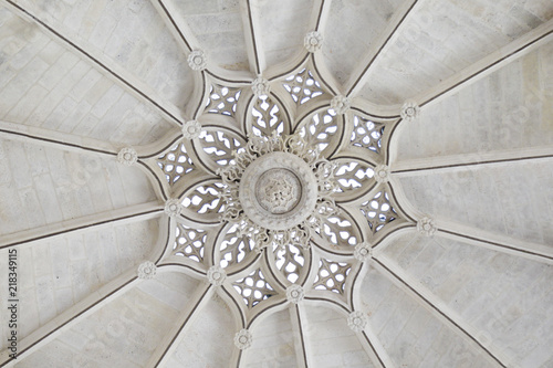 Starry vault of one of the chapels of the Burgos Cathedral, Spain