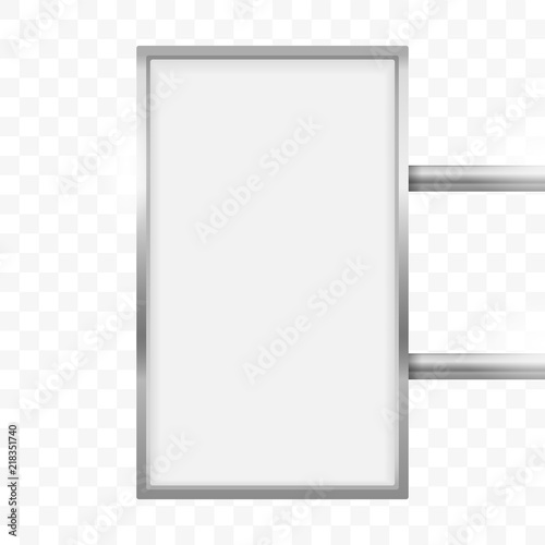 Rectangular signage light box signboard. Vector vertical rectangle lightbox sign box mockup