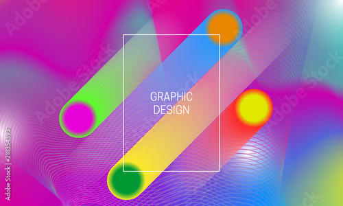 Abstract vibrant background design with colorful translucent shapes and guilloche elements. Dynamic poster template.