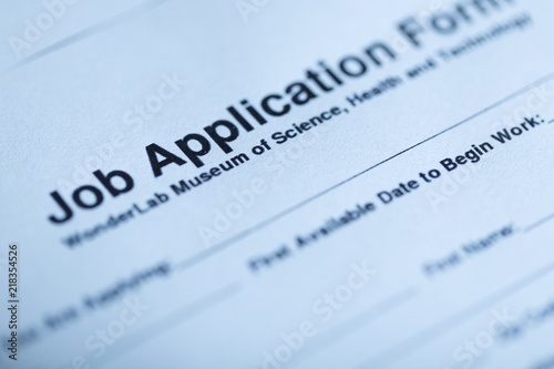 Closeup of a Job Application Form