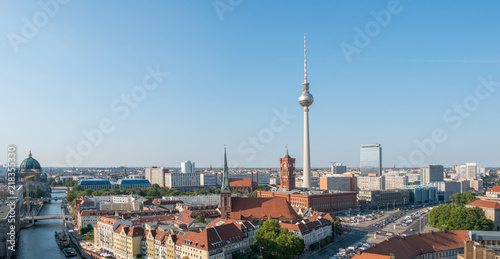 Berlin skyline panorama - aerial over Berlin city center