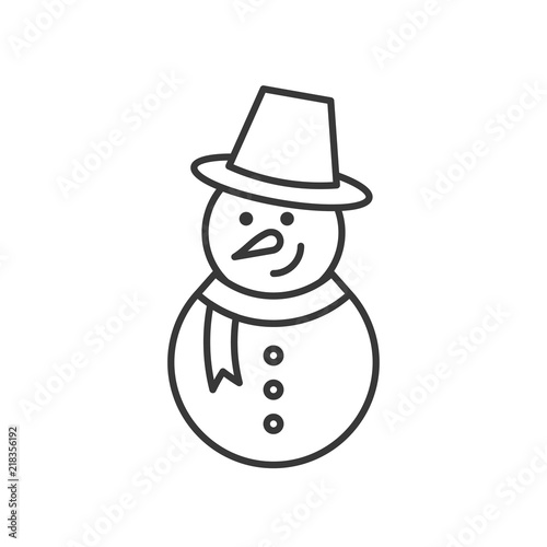 snowman outline icon, winter and Christmas theme