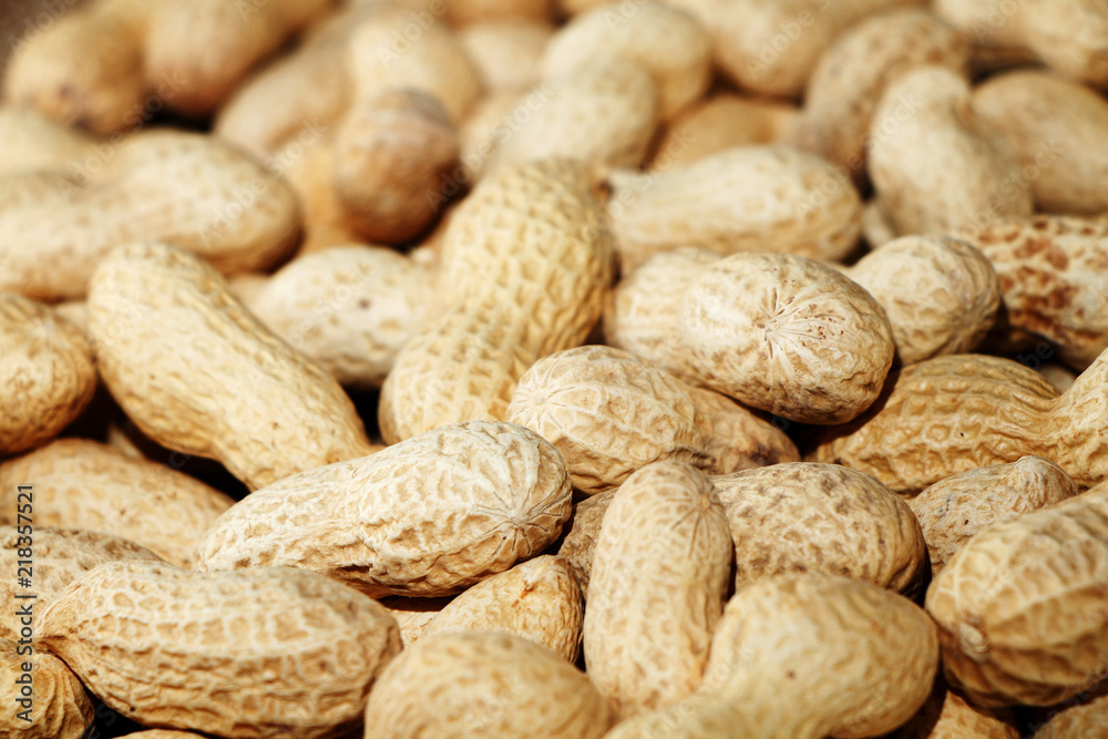 Peanuts in shells on the background of sacking. Peanuts in shells on the background of sacking.