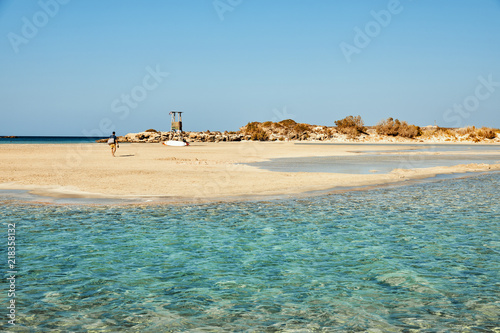 Fototapeta Naklejka Na Ścianę i Meble -  Elafonisi rose sand beach in Crete, Greece 