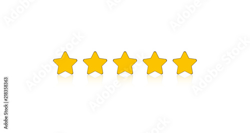 Five stars rating for apps and websites