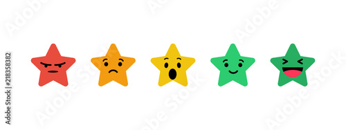Stars rating in the form emotions