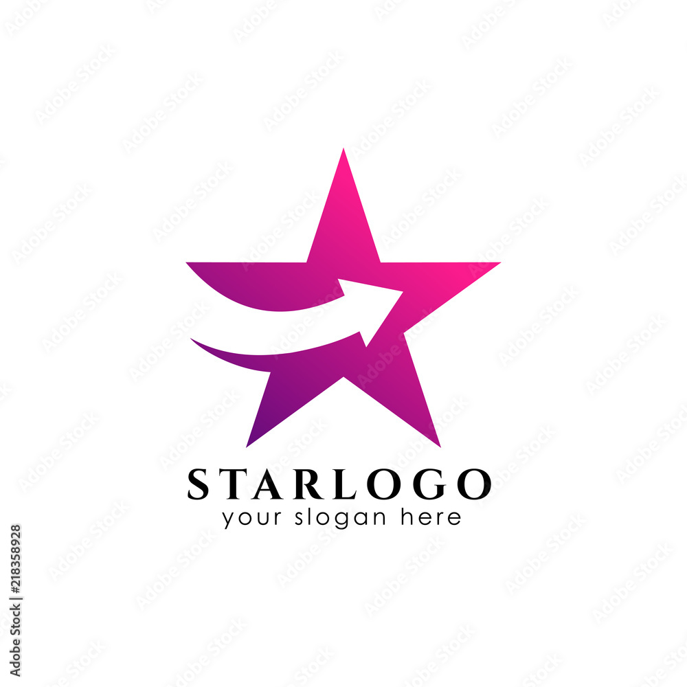 star logo design with arrow symbol in the middle star logo design with arrow symbol in the middle