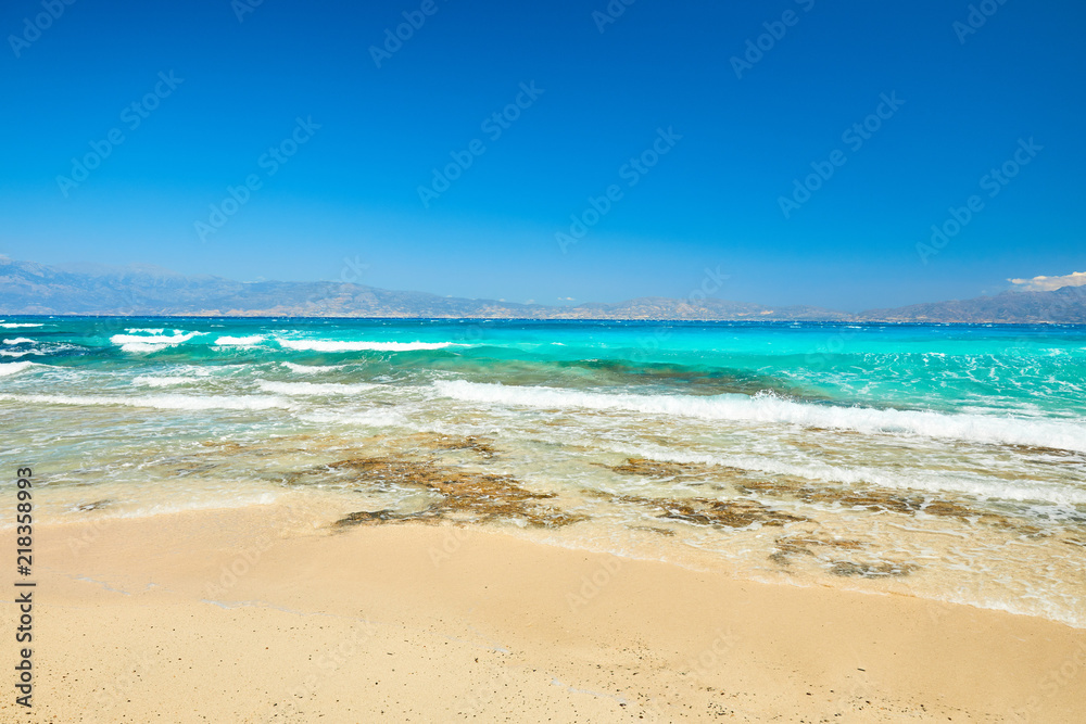 Chrisi (Chrysi) island beach water background