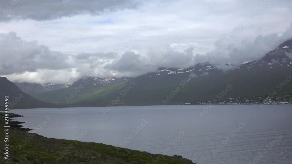 Driving along the ring road heading in southwest direction in Iceland Driving along the ring road heading in southwest direction in Iceland