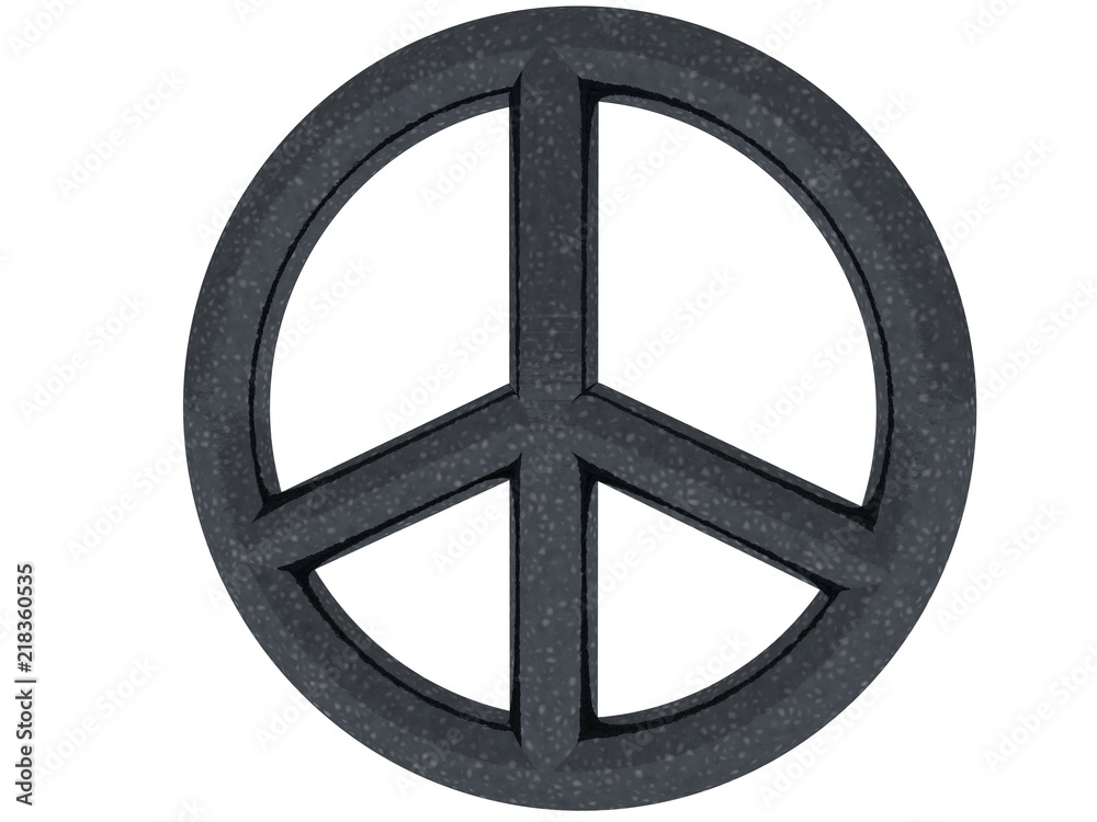 Peace symbol in metal color