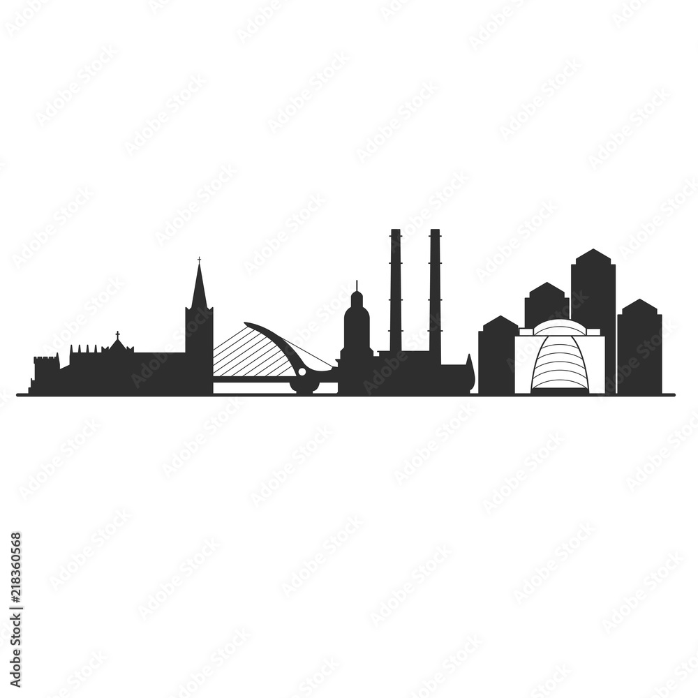 Obraz premium Panoramę miasta Dublin - pejzaż stolicy Irlandii