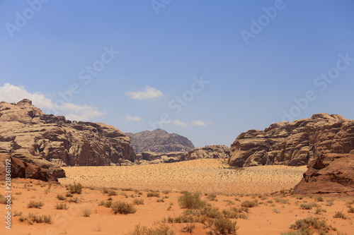 Red dunes in the Wadi Rum desert  Jordan 