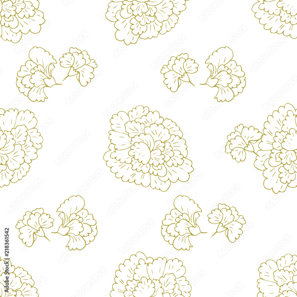 hand drawn chrysanthemum flowers vector seamless pattern hand drawn chrysanthemum flowers vector seamless pattern