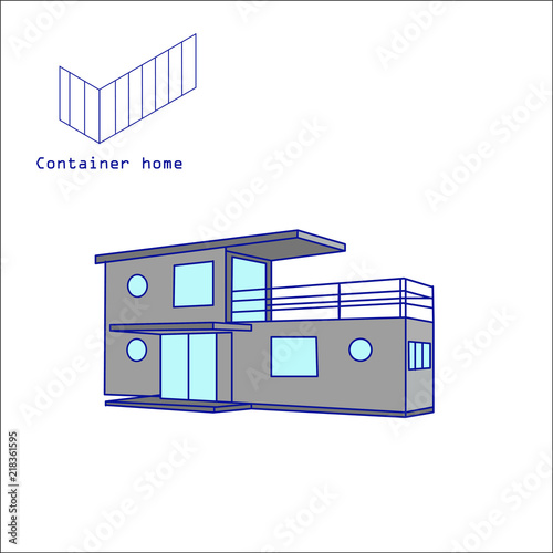 container house vector  isolated