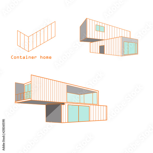 container house vector  isolated