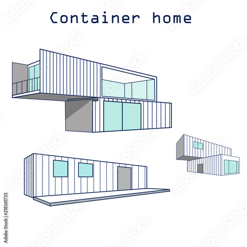 container house vector  isolated