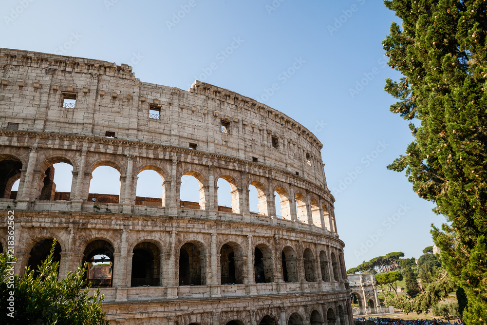 Coliseum in Rome, Italy. The Flavian Amphitheatre.
