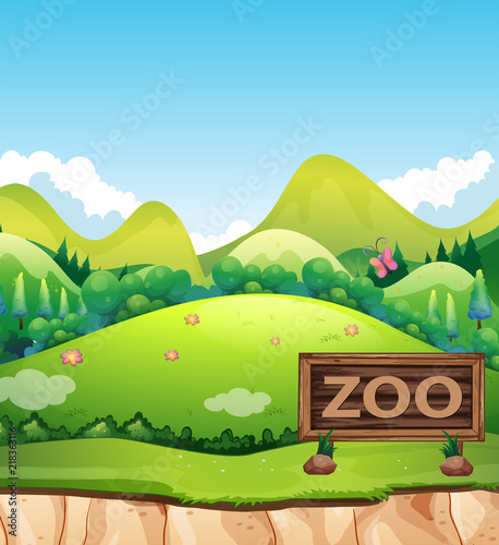 A zoo sign in nature