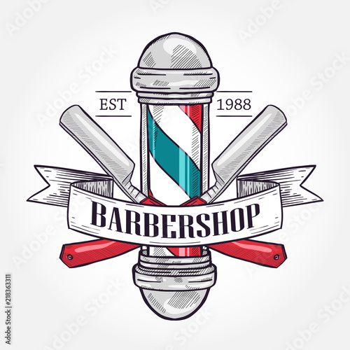 Color barbershop logo