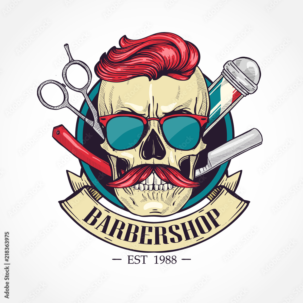 Fototapeta premium Color barbershop logo
